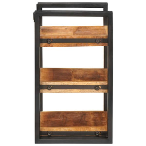 Sängbord 2 pcs Brun och svart 38 x 33 x 58 cm Massivt mangoträ