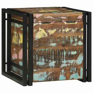 Förvaringslåda Brun och svart 40 x 40 x 40 cm Massivt Akaciaträ