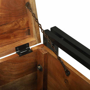 Förvaringslåda Brun och svart 40 x 40 x 40 cm Massivt Akaciaträ