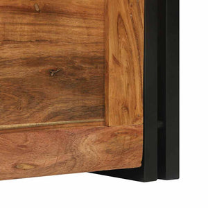 Förvaringslåda Brun och svart 40 x 40 x 40 cm Massivt Akaciaträ