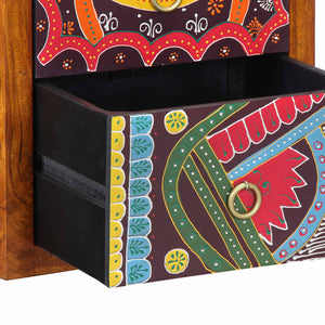 Nattduksbord 2 pcs Brun 35 x 30 x 40 cm Massivt Akaciaträ