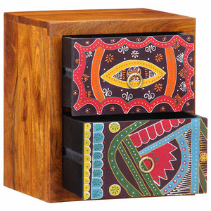 Nattduksbord 2 pcs Brun 35 x 30 x 40 cm Massivt Akaciaträ