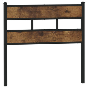 Sänggavel rökfärgad ek 75 cm Järn och konstruerat trä