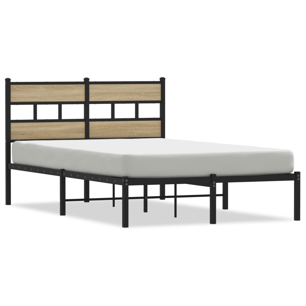Sängram utan madrass metall sonoma-ek 120x200 cm