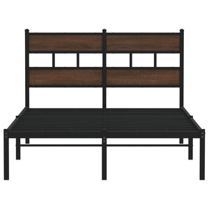 Sängram utan madrass med huvudgavel brun ek 120x200 cm