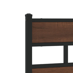 Sängram utan madrass med huvudgavel brun ek 140x190 cm