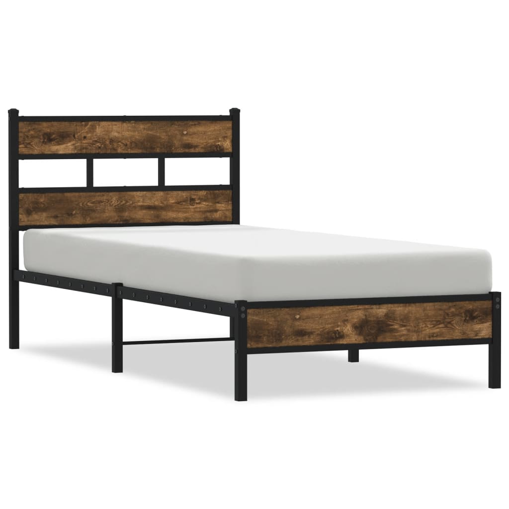 Sängram utan madrass med huvudgavel sonoma-ek 107x203 cm