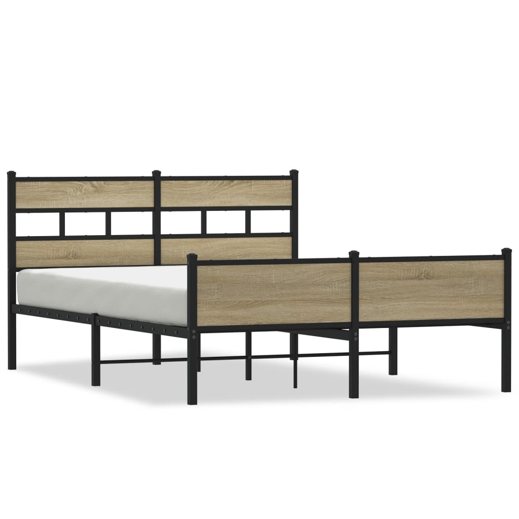 Sängram utan madrass sonoma-ek 140x190 cm konstruerad trä