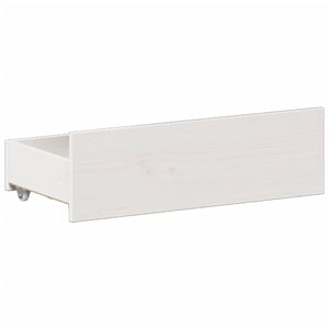 Sängram utan madrass med huvudgavel vit 180x200 cm massiv furu