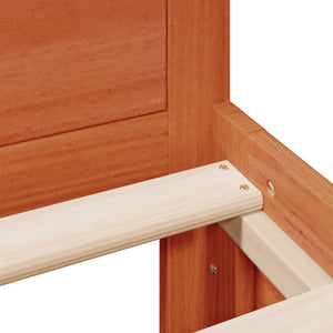 Sängram utan madrass med huvudgavel brun 180x200 cm massiv furu