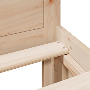 Sängram utan madrass med huvudgavel 135x190 cm massiv furu