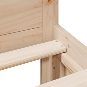 Sängram utan madrass med huvudgavel 120x190 cm massiv furu