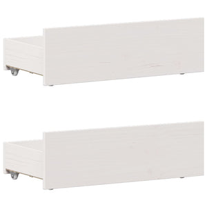 Sängram utan madrass med huvudgavel vit 90x190 cm massiv furu