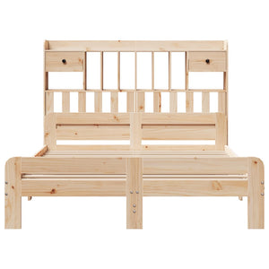 Säng med bokhylla utan madrass 150x200cm massiv furu