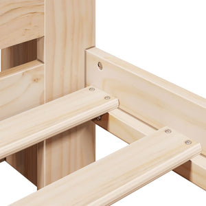 Säng med bokhylla utan madrass 150x200cm massiv furu