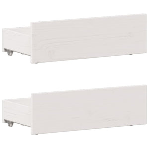 Säng med bokhylla utan madrass vit 90x190cm massiv furu