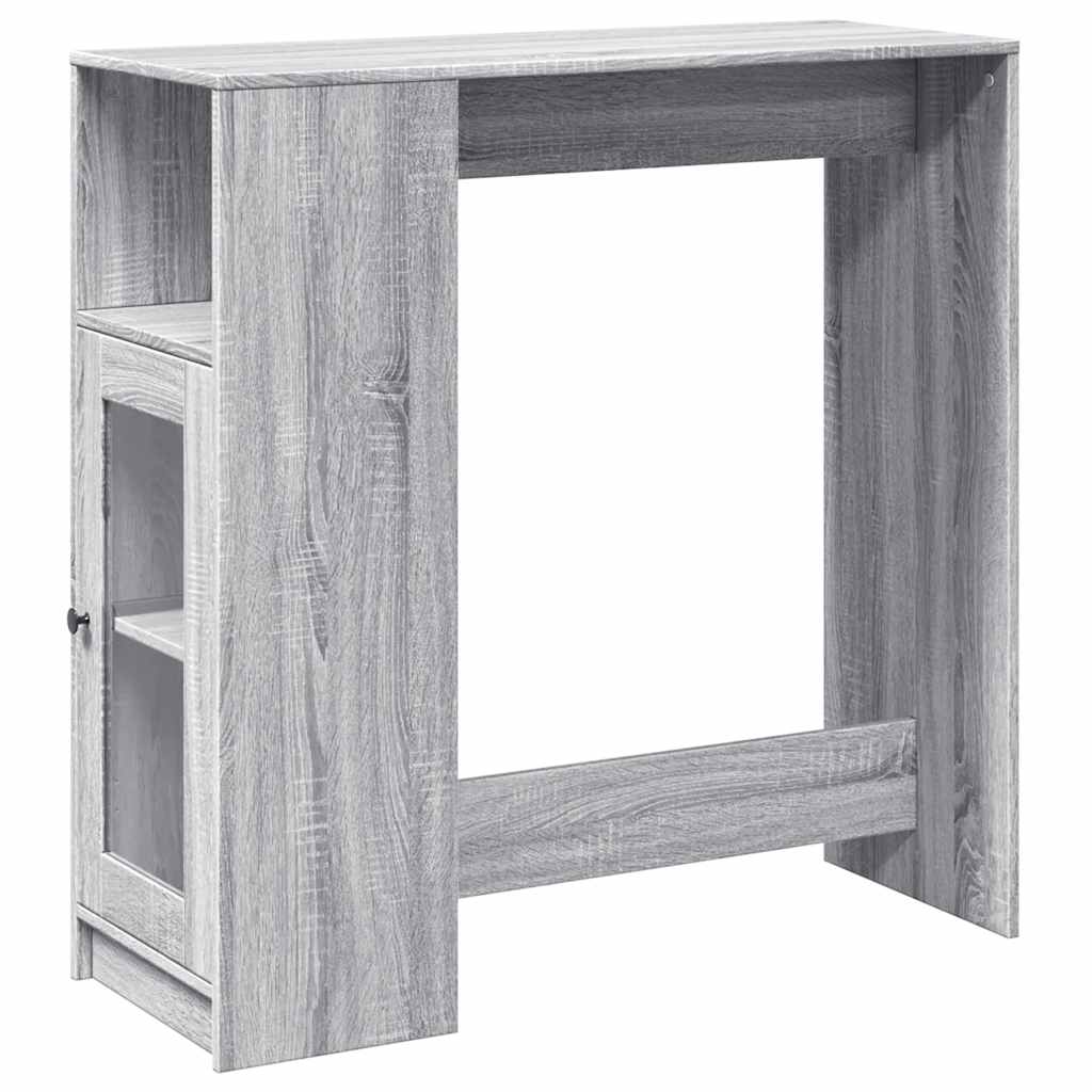 Barbord med ställ grå sonoma-ek 101x40x103,5 cm konstruerat trä