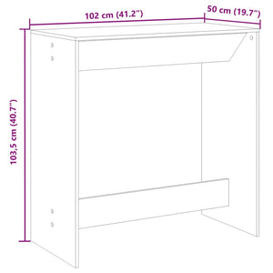 Barbord betonggrå 102x50x103,5 cm konstruerat trä