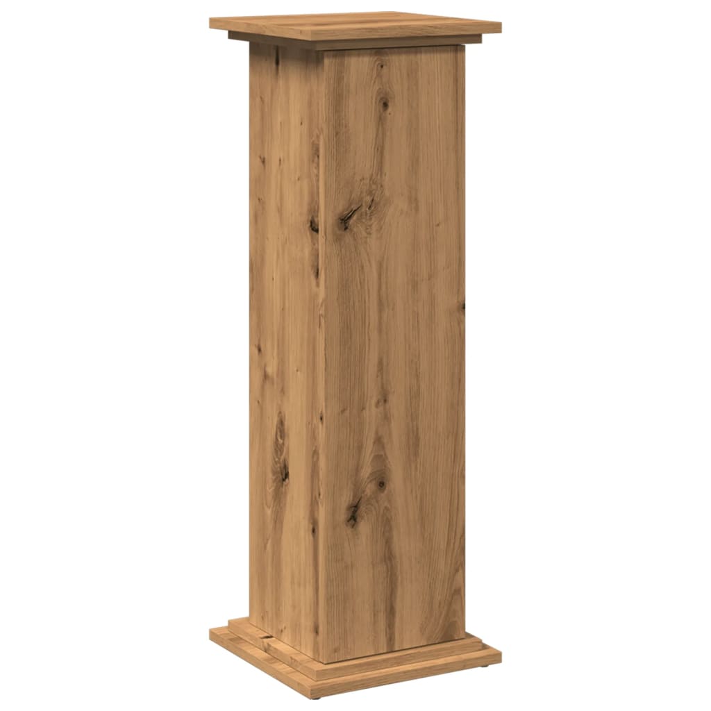 Piedestal med förvaring ek 31x30x90 cm konstruerat trä