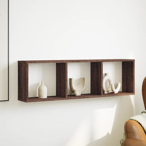 Väggskåp 100x16x30 cm brun ek konstruerat trä