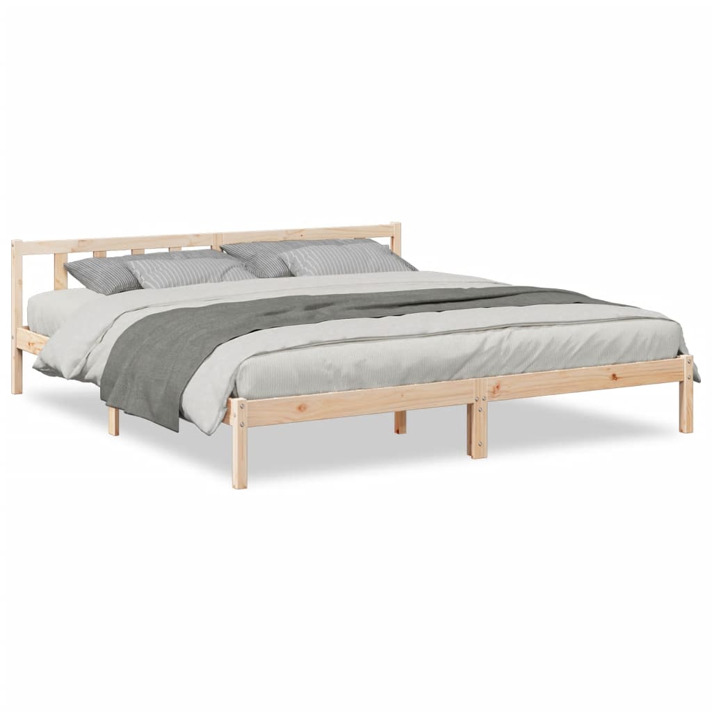 Sängram utan madrass extra lång 180x210 cm massiv furu