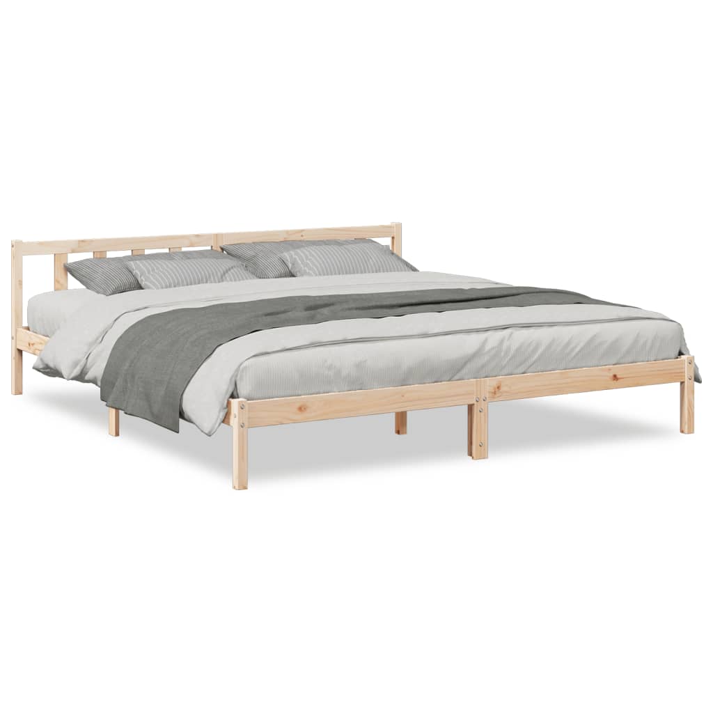 Sängram utan madrass extra lång 200x220 cm massiv furu
