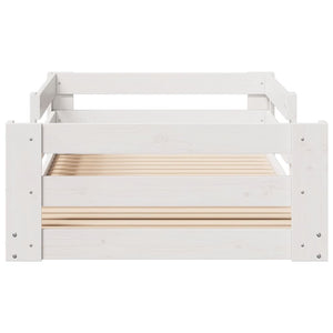 Sängram utan madrass vit 75x190 cm massiv furu