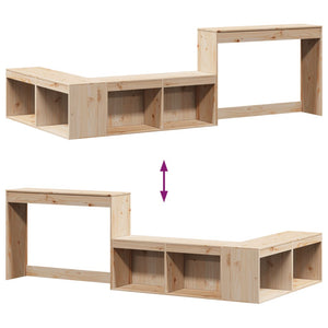 Sängskåp med skrivbord 222x107x75 cm massiv furu