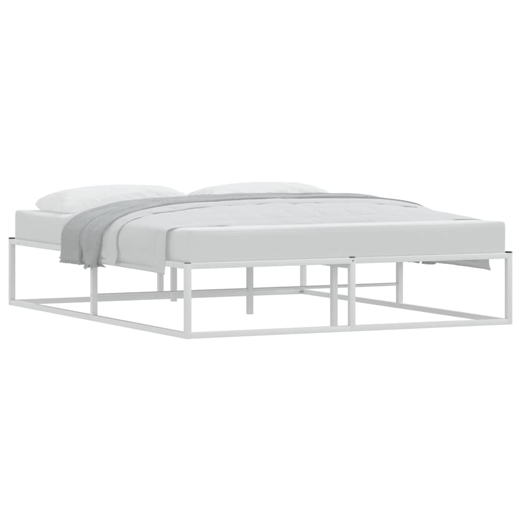 Sängram utan madrass vit 160x200 cm metall