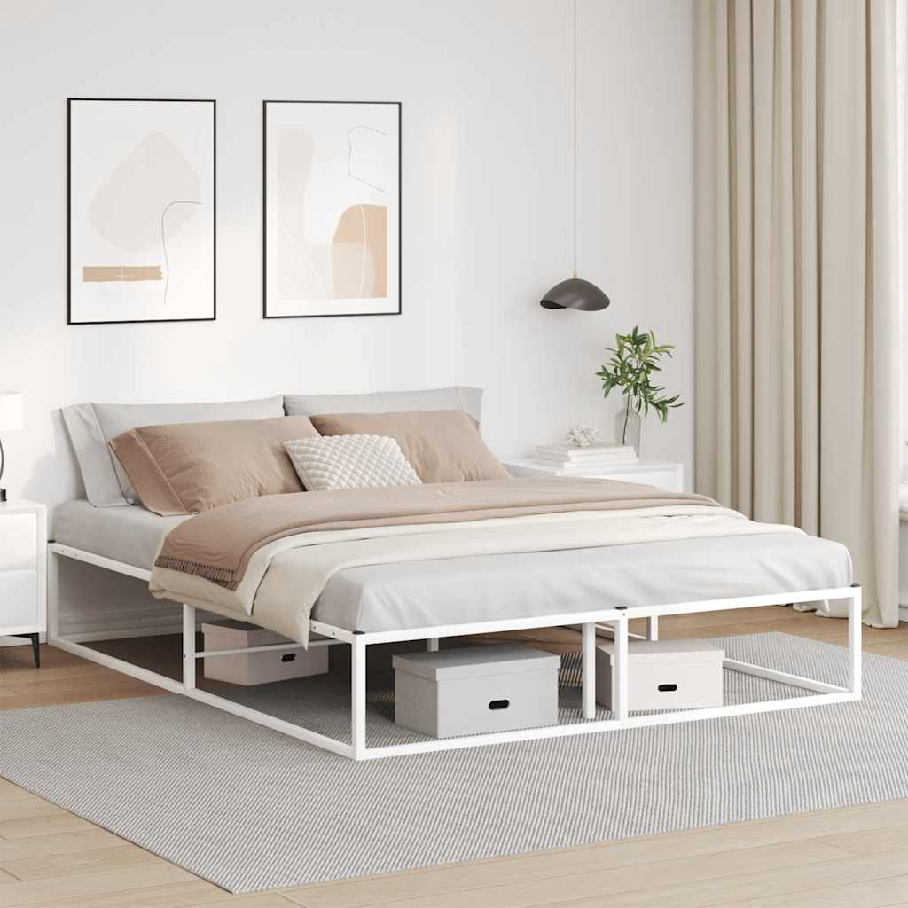 Sängram utan madrass vit 160x200 cm metall