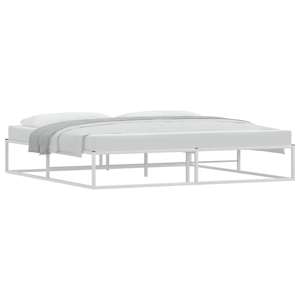 Sängram utan madrass vit 200x200 cm metall