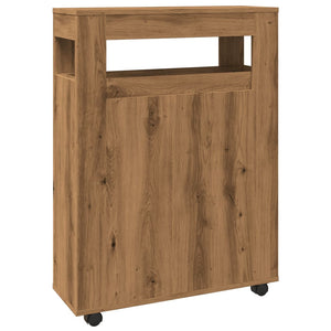 Smalt badrumsskåp med hjul ek konstruerat trä