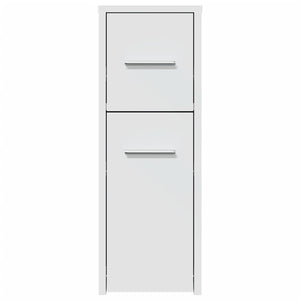 Smalt badrumsskåp med hjul vit konstruerat trä