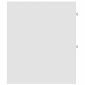 Smalt badrumsskåp med hjul vit konstruerat trä