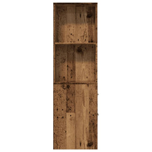 Smalt badrumsskåp med hjul åldrat trä konstruerat trä