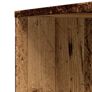 Smalt badrumsskåp med hjul åldrat trä konstruerat trä