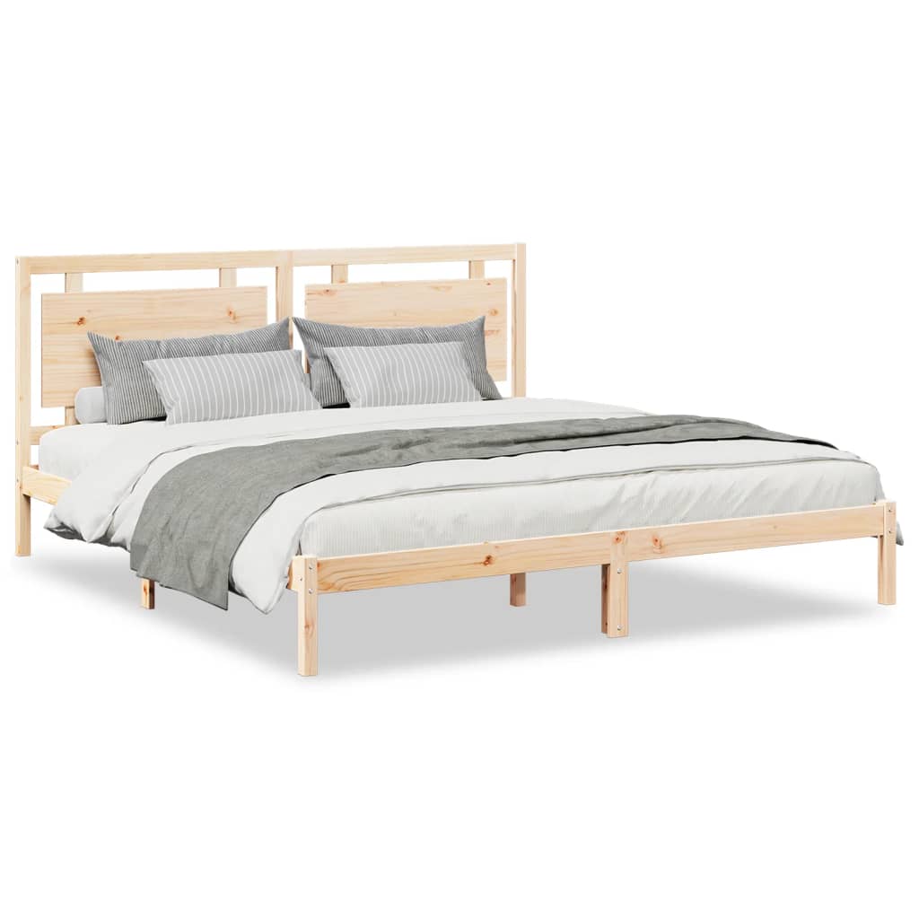 Sängram utan madrass extra lång 200x220 cm massivt trä