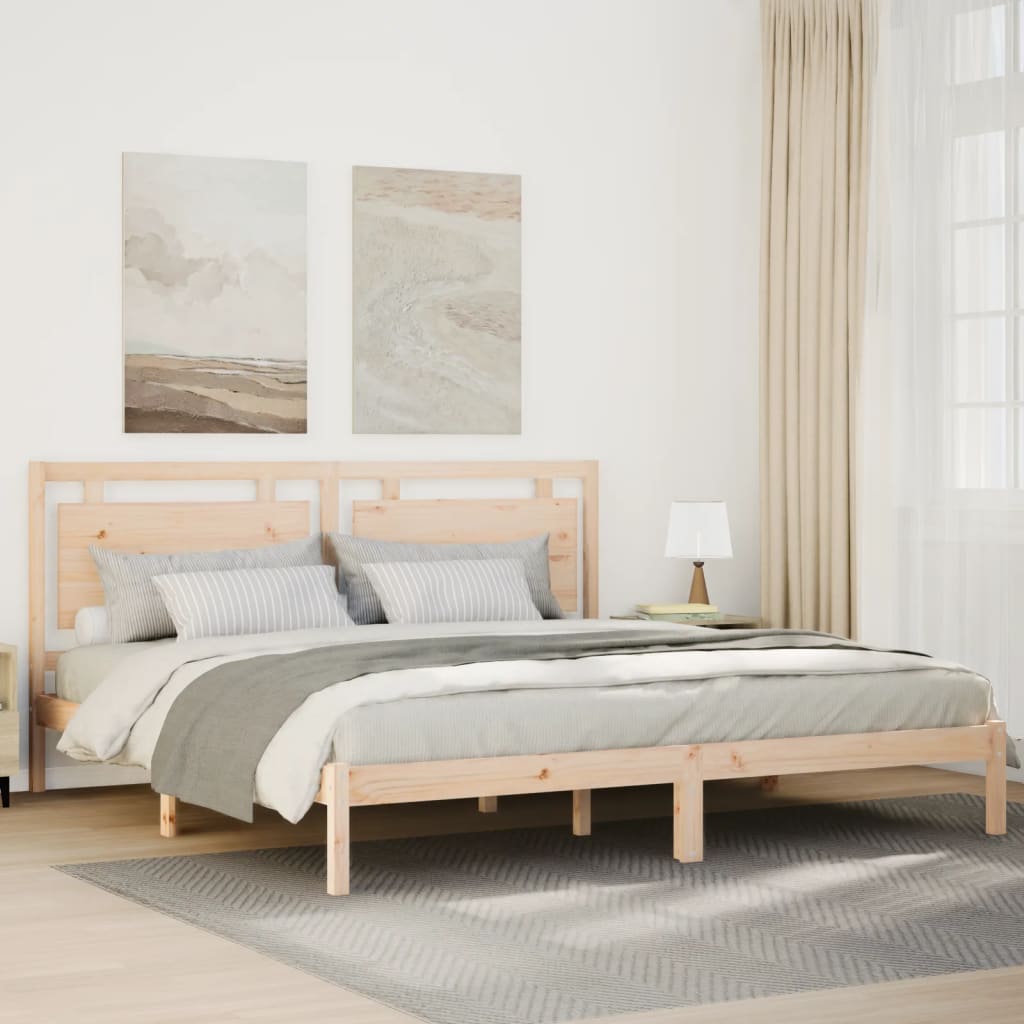 Sängram utan madrass extra lång 200x220 cm massivt trä