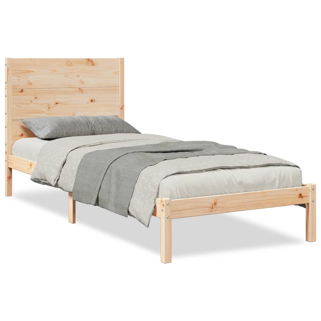 Sängram utan madrass extra lång 100x210 cm massivt trä