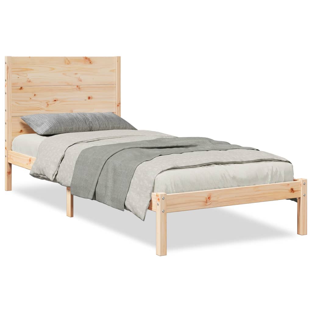 Sängram utan madrass extra lång 90x220 cm massivt trä