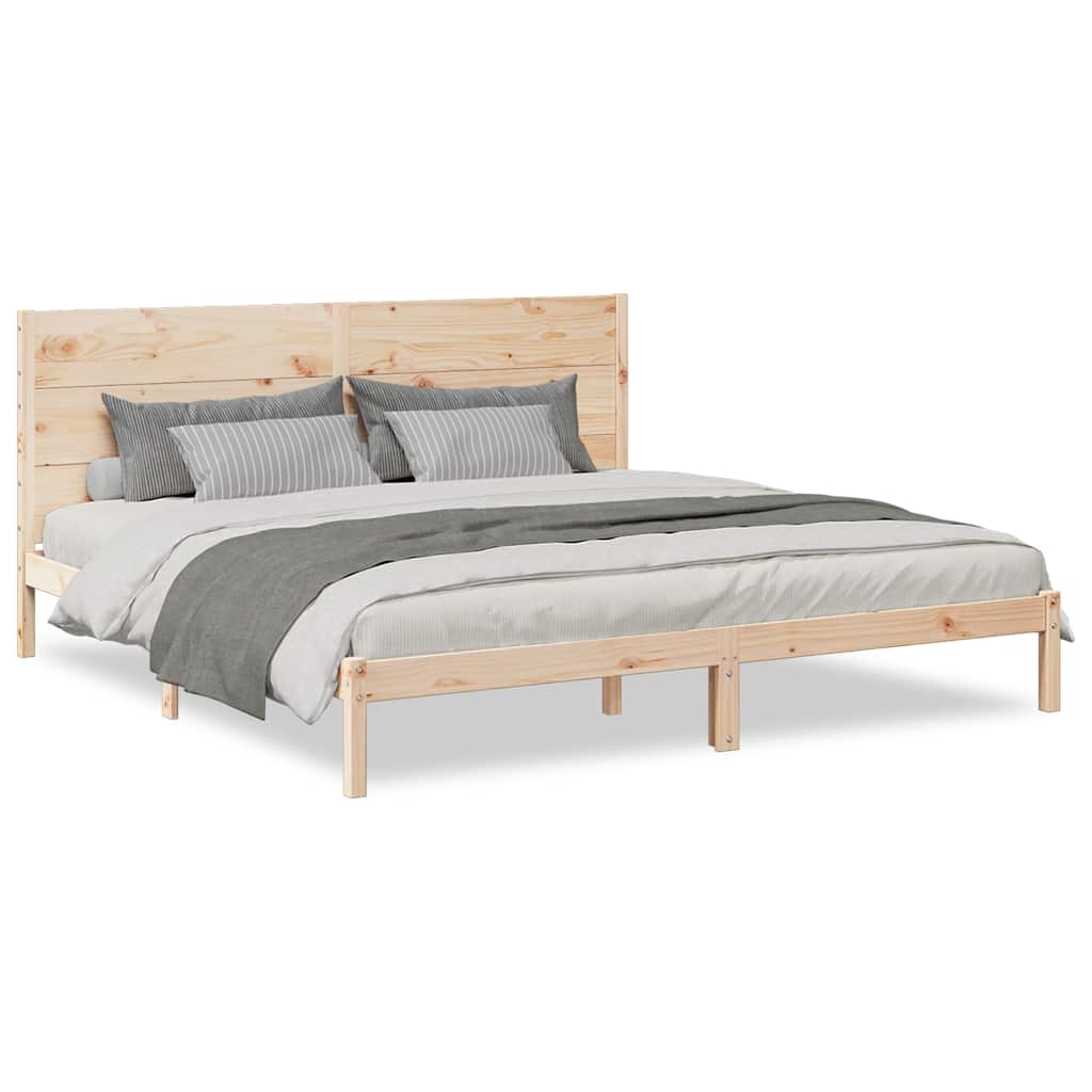 Sängram utan madrass extra lång 200x220 cm massivt trä