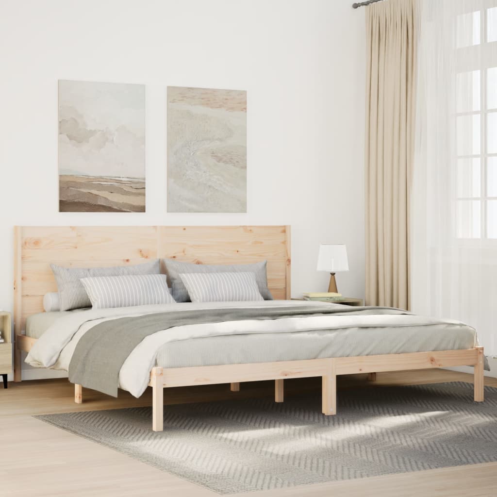 Sängram utan madrass extra lång 200x220 cm massivt trä