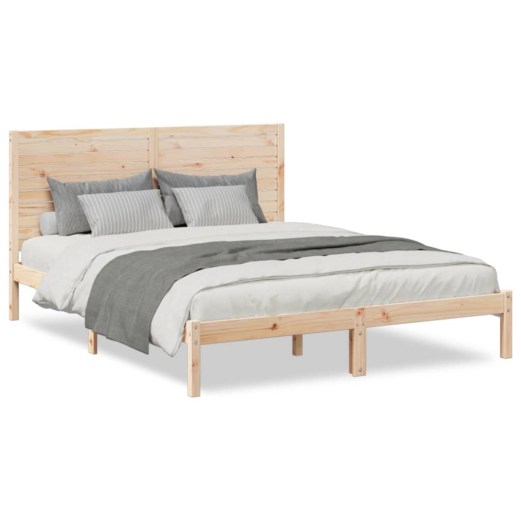 Sängram utan madrass extra lång 140x220 cm massivt trä