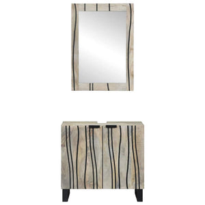 Badrumsmöbelset med hylla med lagring 2 pcs Vit Konstruerat trä