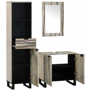 Badrumsmöbelset med låda med hylla 3 pcs Vit Konstruerat trä