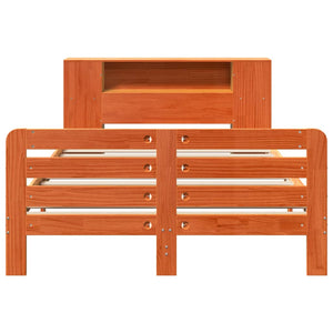 Sängram utan madrass vaxbrun 150x200 cm massiv furu