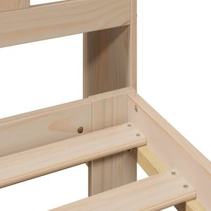 Säng med bokhylla utan madrass 140x200cm massiv furu