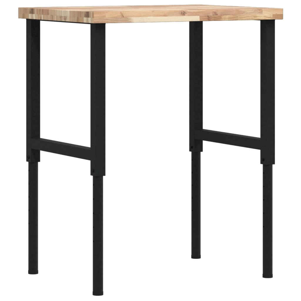 Arbetsbänk 80x60x(73-99,5) cm massiv akacia rektangulär