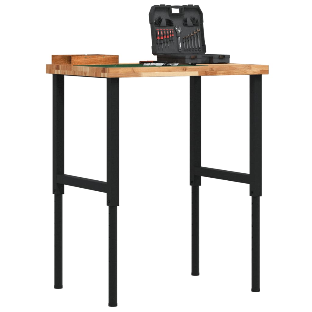 Arbetsbänk 80x60x(73-99,5) cm massiv akacia rektangulär