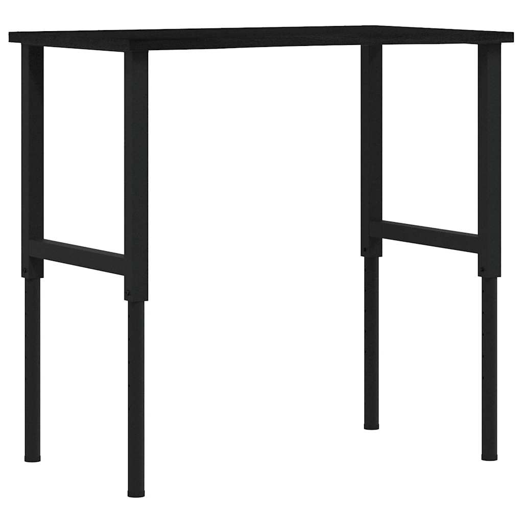 Arbetsbänk mörkbrun 100x60x(71,5-98) cm massiv ek